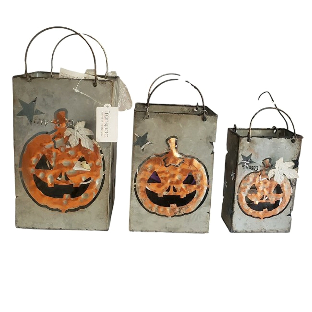 Rustic Jack-O-Lantern Candle Holders